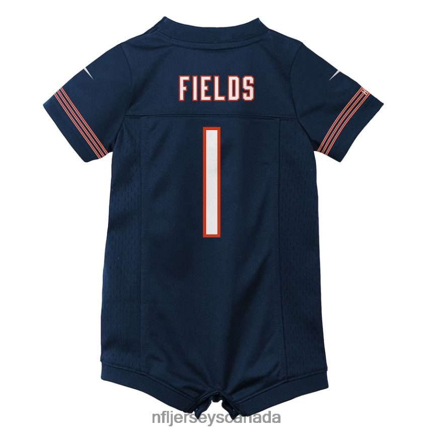 Kids Chicago Bears Justin Fields Nike Navy Game Romper Jersey Clothing NFL TBXFR6526