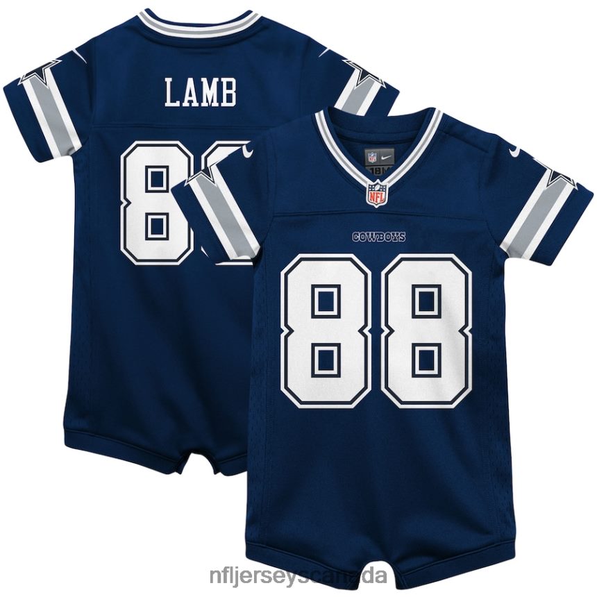 Kids Dallas Cowboys CeeDee Lamb Nike Navy Game Jersey Romper Clothing NFL TBXFR6566