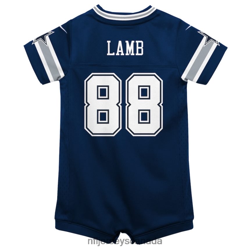 Kids Dallas Cowboys CeeDee Lamb Nike Navy Game Jersey Romper Clothing NFL TBXFR6566