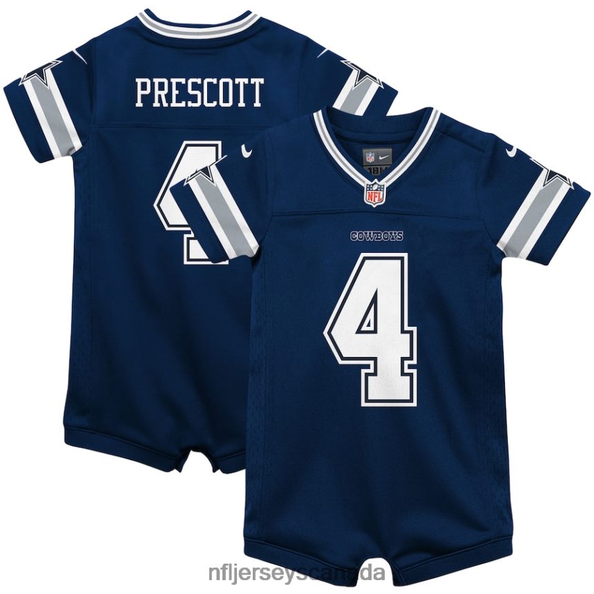 Kids Dallas Cowboys Dak Prescott Nike Navy Game Jersey Romper Clothing NFL TBXFR61290