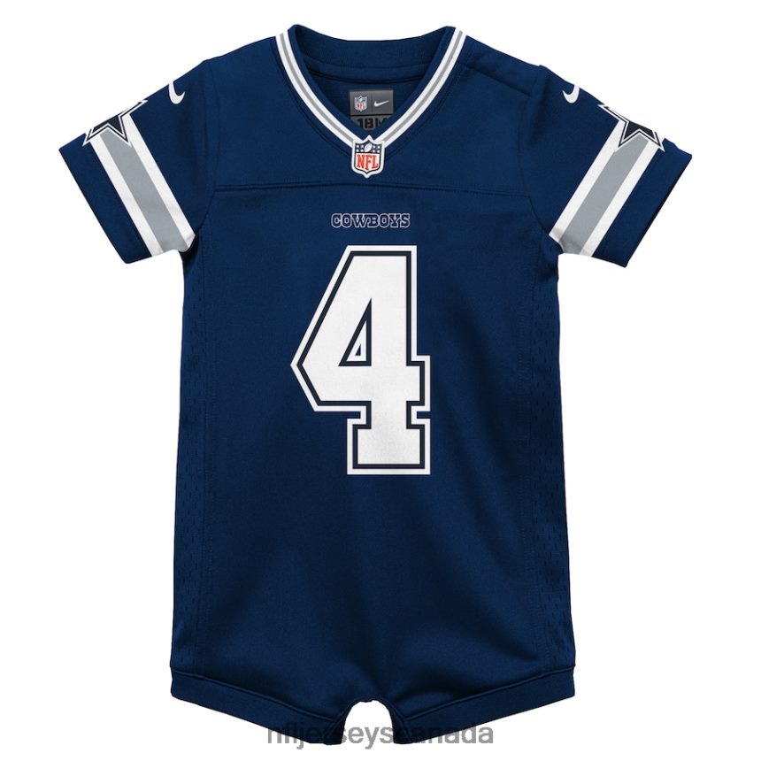 Kids Dallas Cowboys Dak Prescott Nike Navy Game Jersey Romper Clothing NFL TBXFR61290