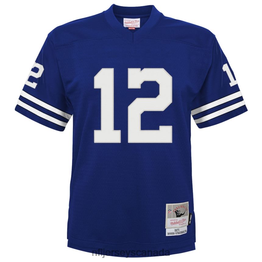 Kids Dallas Cowboys Roger Staubach Mitchell  Ness Navy 1971 Retired Legacy Jersey Clothing NFL TBXFR62717