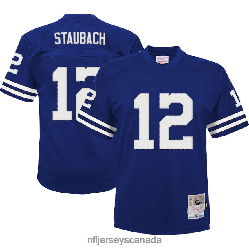 Kids Dallas Cowboys Roger Staubach Mitchell  Ness Navy 1971 Retired Legacy Jersey Clothing NFL TBXFR63731