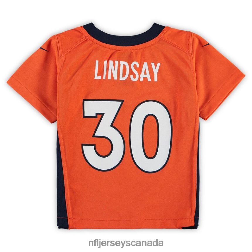 Kids Denver Broncos Phillip Lindsay Nike Orange Game Jersey Clothing NFL TBXFR62861