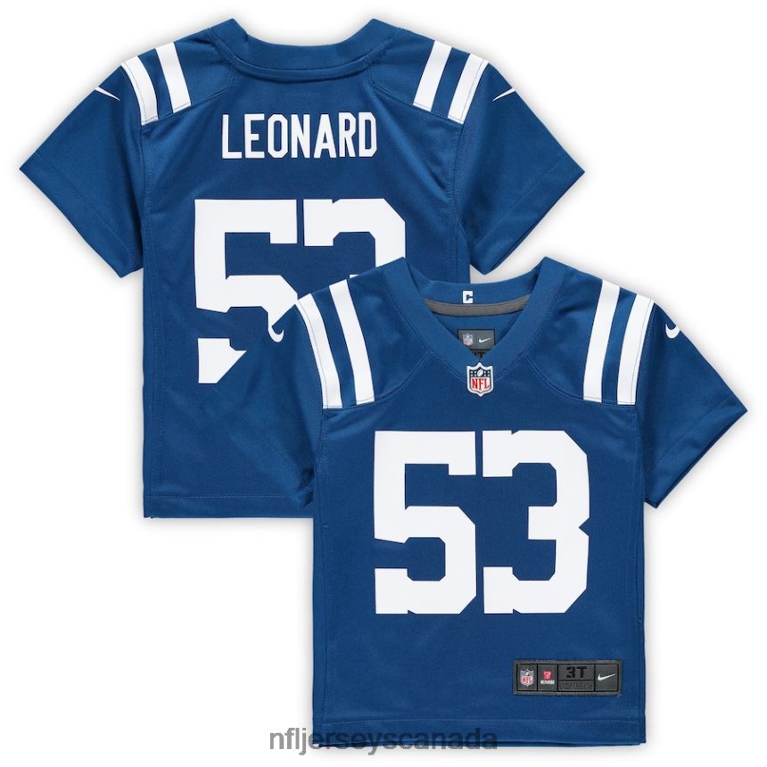 Kids Indianapolis Colts Shaquille Leonard Nike Royal Game Jersey Clothing NFL TBXFR64112