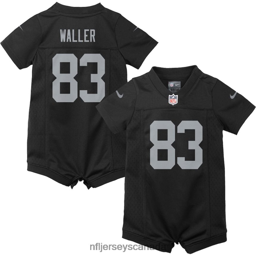 Kids Las Vegas Raiders Darren Waller Nike Black Game Romper Jersey Clothing NFL TBXFR6777