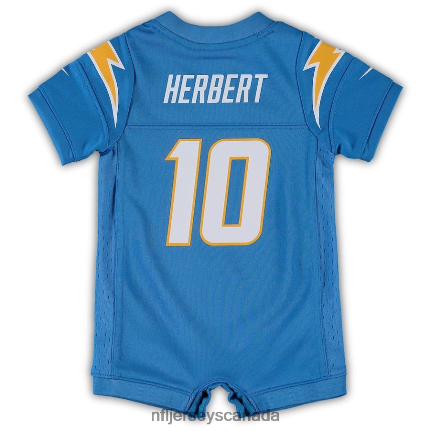 Kids Los Angeles Chargers Justin Herbert Nike Powder Blue Game Romper Jersey Clothing NFL TBXFR6848
