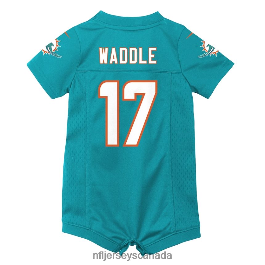 Kids Miami Dolphins Jaylen Waddle Nike Aqua Game Romper Jersey Clothing NFL TBXFR61810
