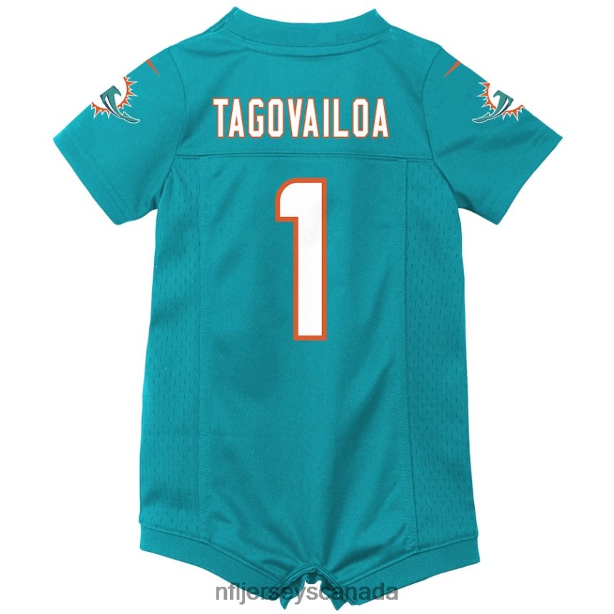 Kids Miami Dolphins Tua Tagovailoa Nike Aqua Game Romper Jersey Clothing NFL TBXFR61707
