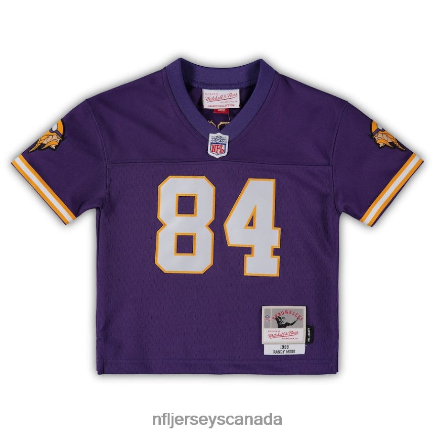 Kids Mitchell  Ness Randy Moss Purple Minnesota Vikings 1998 Retired Legacy Jersey Clothing NFL TBXFR61794