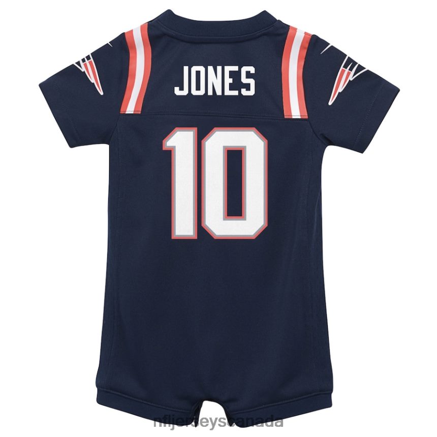 Kids New England Patriots Mac Jones Nike Navy Game Romper Jersey Clothing NFL TBXFR61259