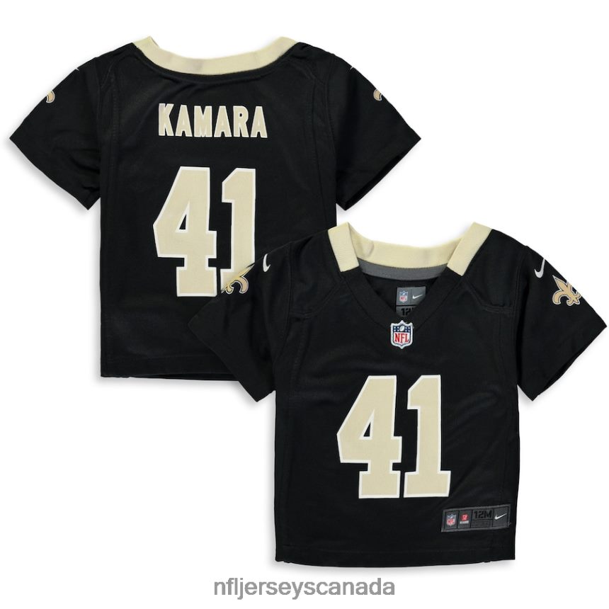 Kids New Orleans Saints Alvin Kamara Nike Black Player Game Jersey Clothing NFL TBXFR61260