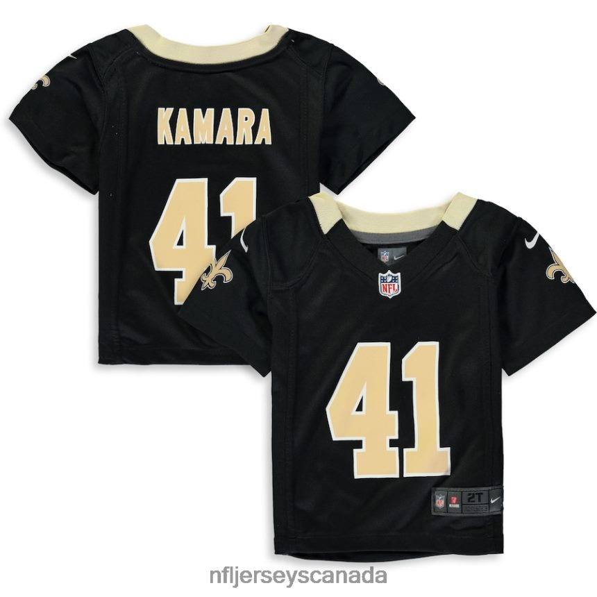 Kids New Orleans Saints Alvin Kamara Nike Black Player Game Jersey Clothing NFL TBXFR61963