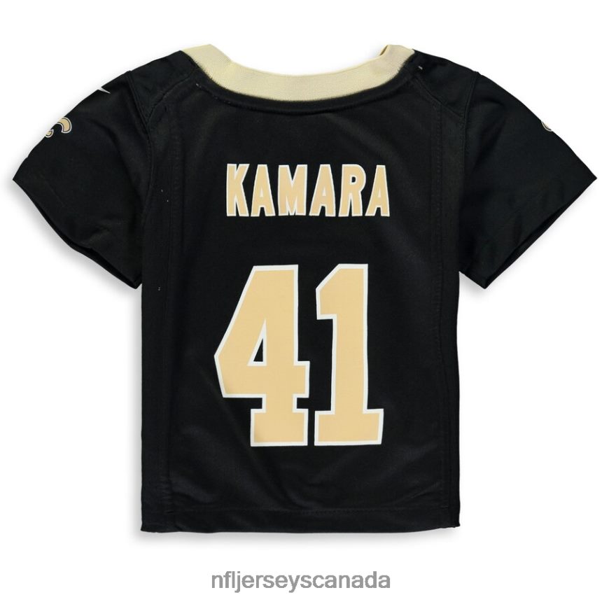 Kids New Orleans Saints Alvin Kamara Nike Black Player Game Jersey Clothing NFL TBXFR61963