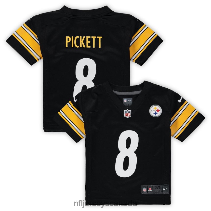 Kids Pittsburgh Steelers Kenny Pickett Nike Black Game Jersey Clothing NFL TBXFR6977