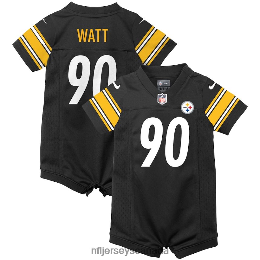 Kids Pittsburgh Steelers TJ Watt Nike Black Game Romper Jersey Clothing NFL TBXFR6650