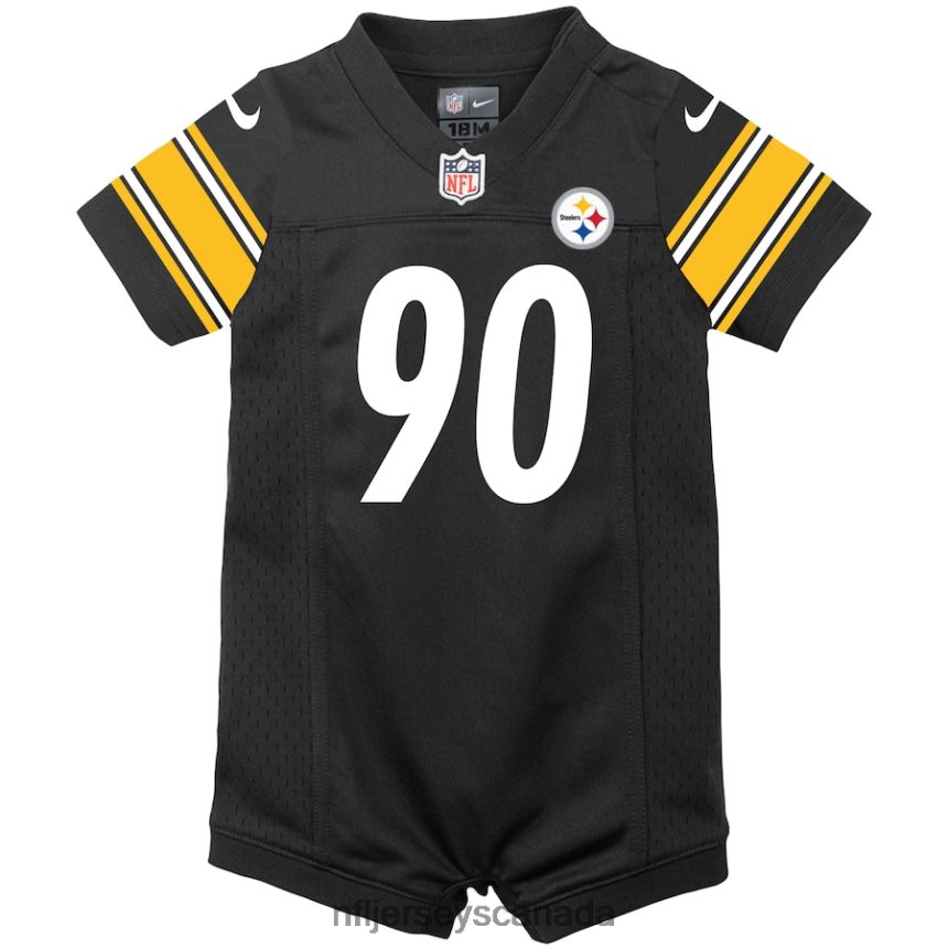 Kids Pittsburgh Steelers TJ Watt Nike Black Game Romper Jersey Clothing NFL TBXFR6650