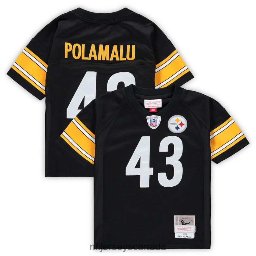 Kids Pittsburgh Steelers Troy Polamalu Mitchell  Ness Black 2005 Retired Legacy Jersey Clothing NFL TBXFR62677