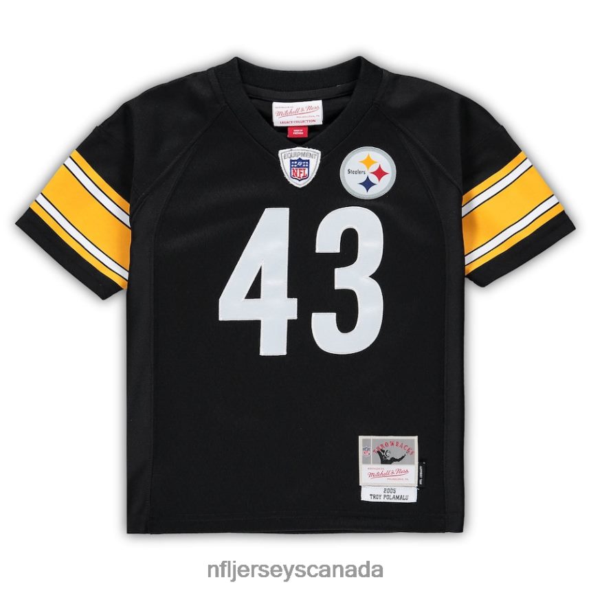 Kids Pittsburgh Steelers Troy Polamalu Mitchell  Ness Black 2005 Retired Legacy Jersey Clothing NFL TBXFR62677