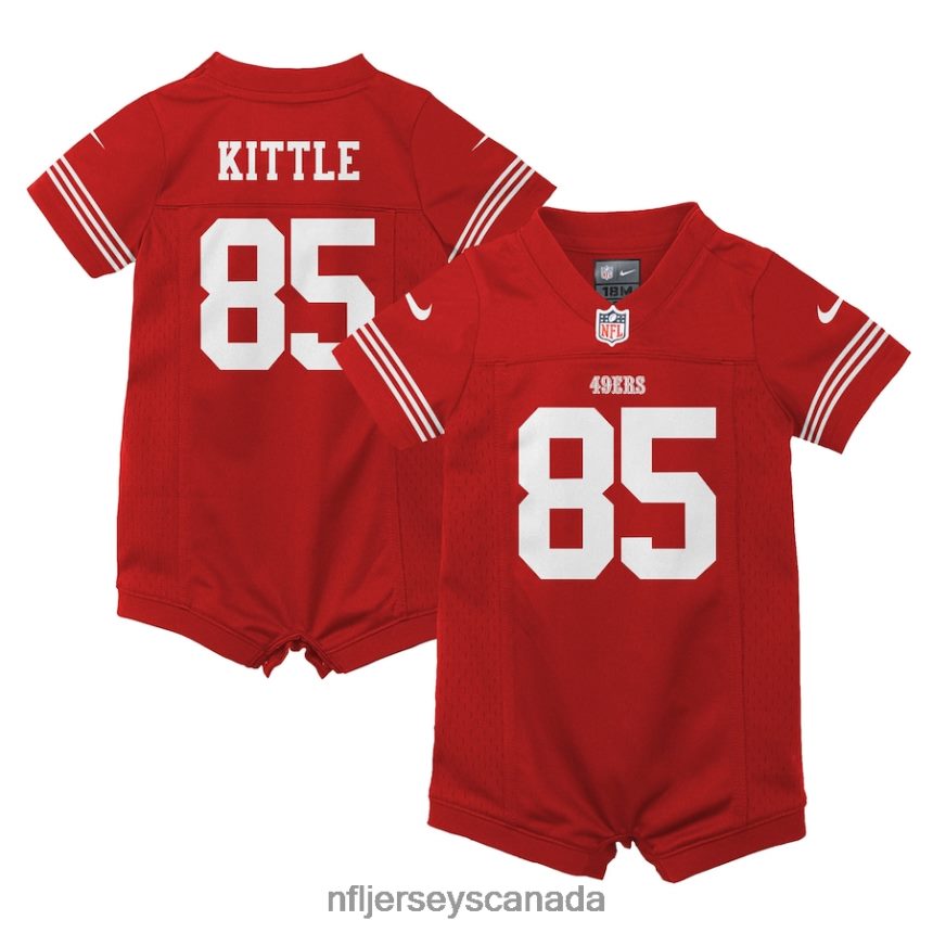 Kids San Francisco 49ers George Kittle Nike Scarlet Romper Game Jersey Clothing NFL TBXFR6807