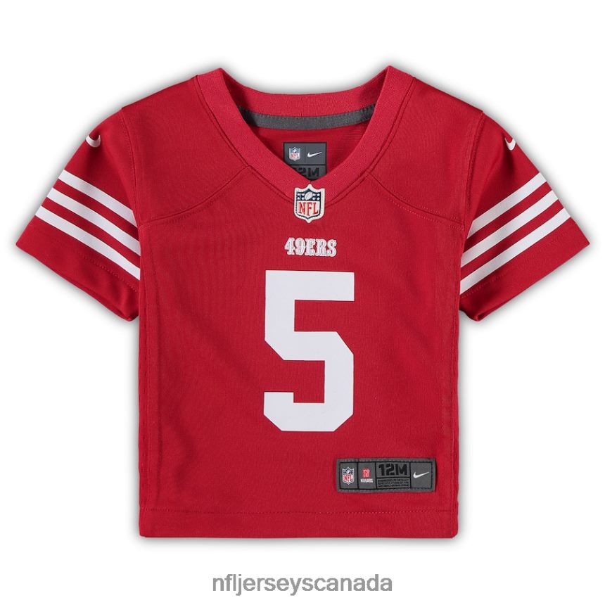 Kids San Francisco 49ers Trey Lance Nike Scarlet Player Game Jersey Clothing NFL TBXFR61686