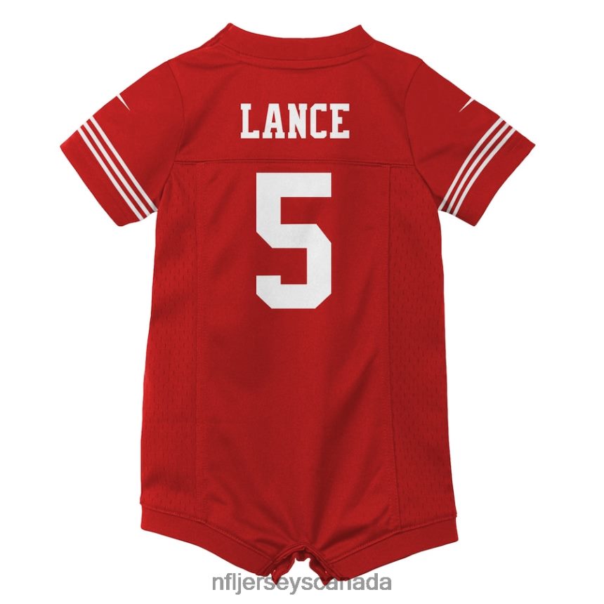 Kids San Francisco 49ers Trey Lance Nike Scarlet Romper Game Jersey Clothing NFL TBXFR61419