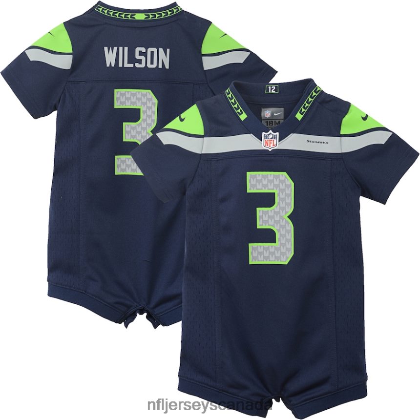 Kids Seattle Seahawks Russell Wilson Nike Navy Romper Jersey Clothing NFL TBXFR63394