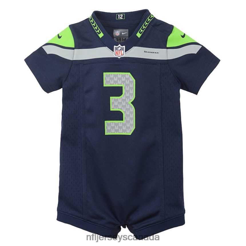 Kids Seattle Seahawks Russell Wilson Nike Navy Romper Jersey Clothing NFL TBXFR63394