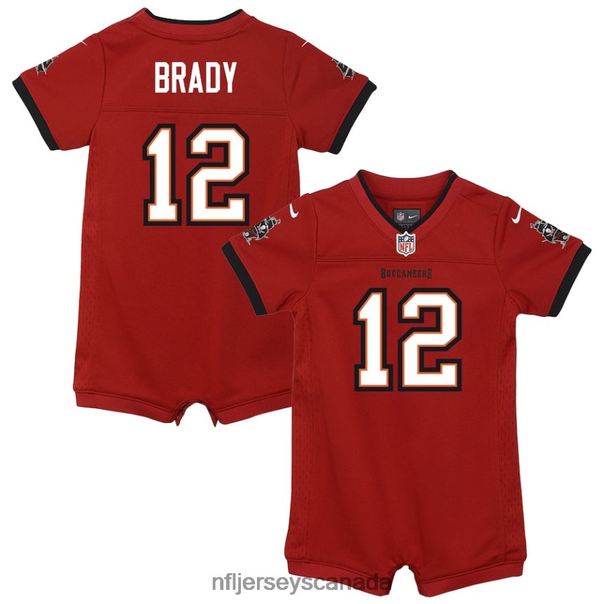 Kids Tampa Bay Buccaneers Tom Brady Nike Red Game Romper Jersey Clothing NFL TBXFR62289