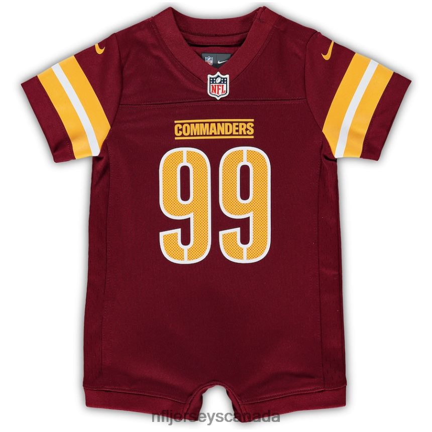 Kids Washington Commanders Chase Young Nike Burgundy Game Romper Jersey Clothing NFL TBXFR63233