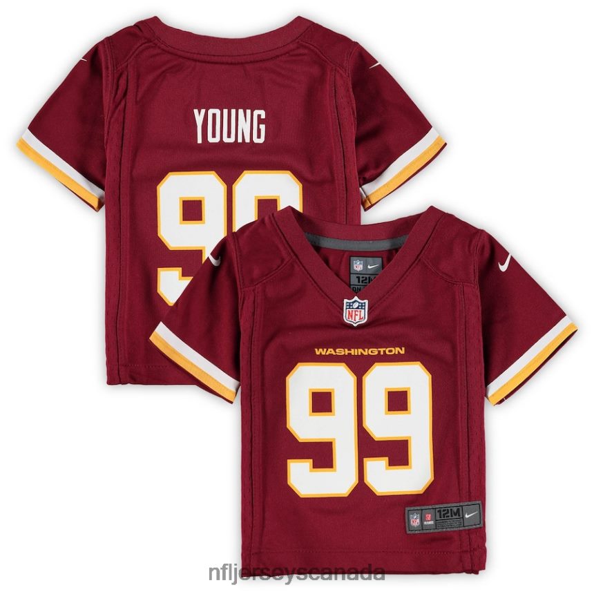 Kids Washington Football Team Chase Young Nike Burgundy Game Jersey Clothing NFL TBXFR63436