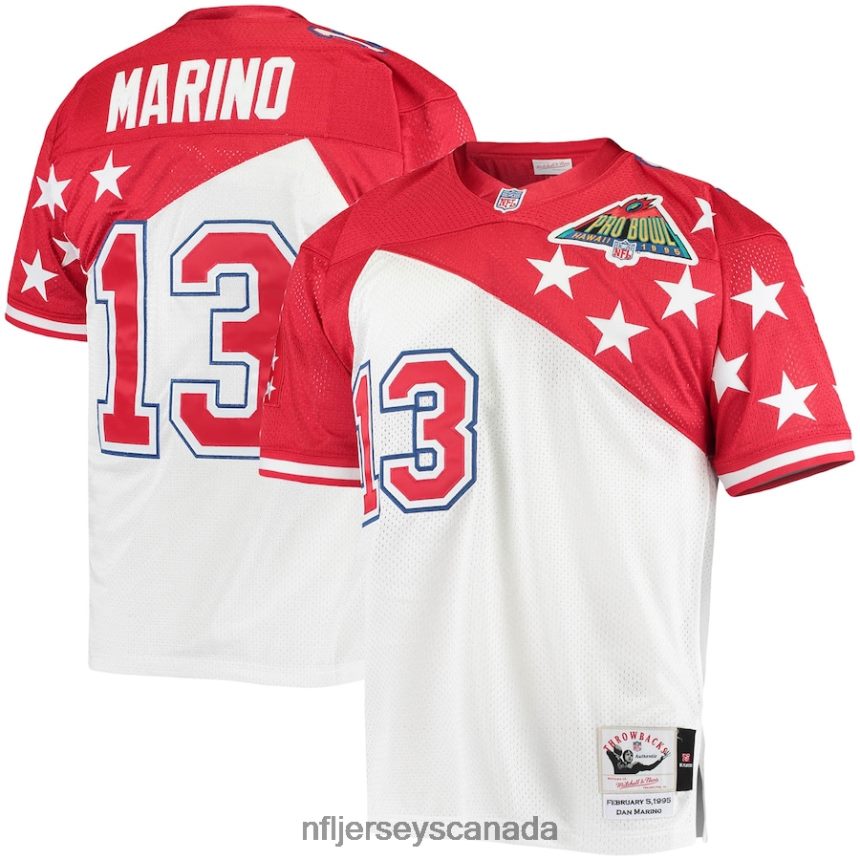Men AFC Dan Marino Mitchell  Ness White/Red 1994 Pro Bowl Authentic Jersey Clothing NFL TBXFR6956