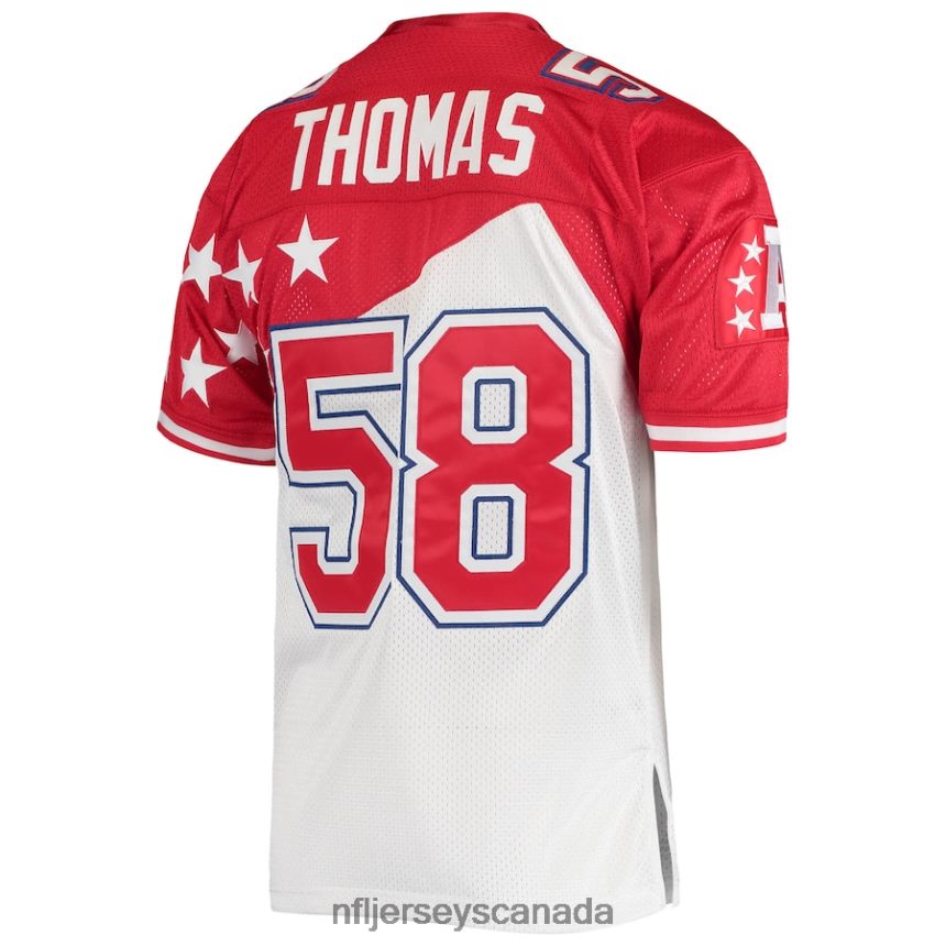 Men AFC Derrick Thomas Mitchell  Ness White/Red 1995 Pro Bowl Authentic Jersey Clothing NFL TBXFR6944