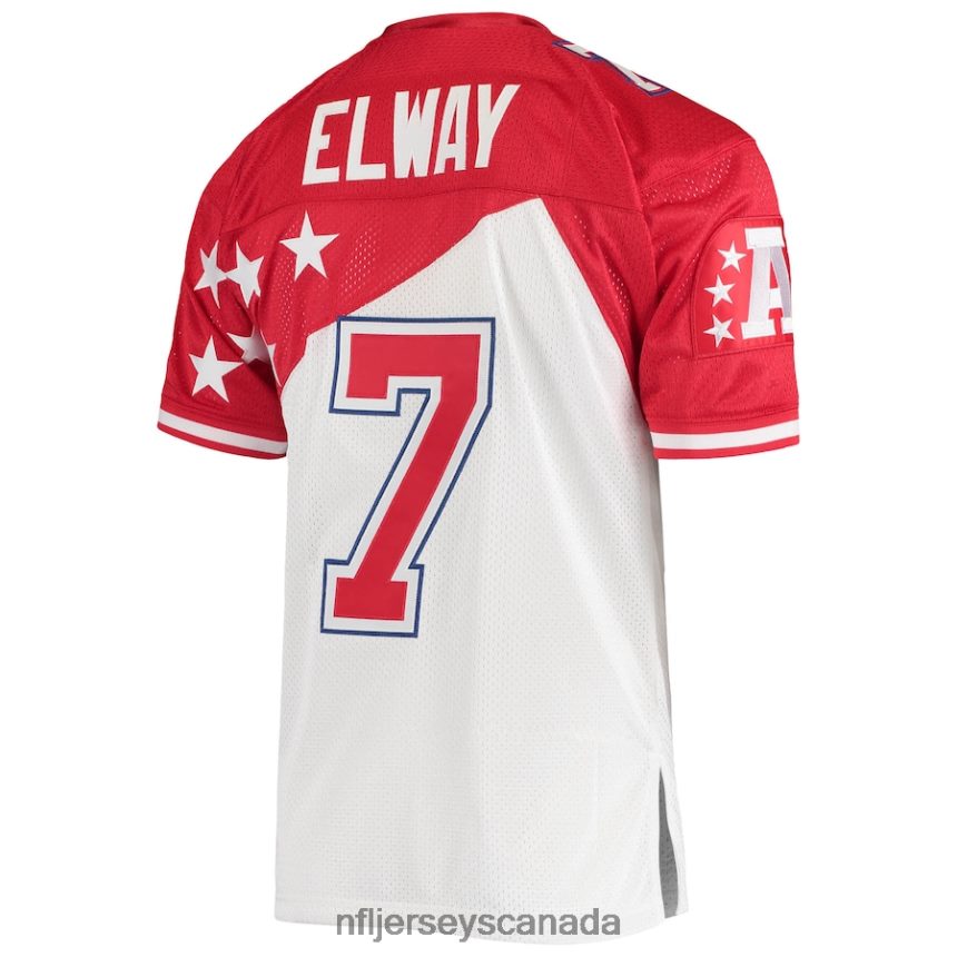 Men AFC John Elway Mitchell  Ness White/Red 1995 Pro Bowl Authentic Jersey Clothing NFL TBXFR62510