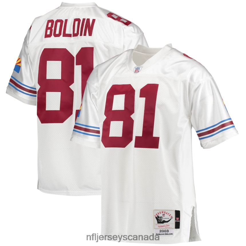Men Arizona Cardinals Anquan Boldin Mitchell  Ness White 2003 Authentic Retired Player Jersey Clothing NFL TBXFR62556
