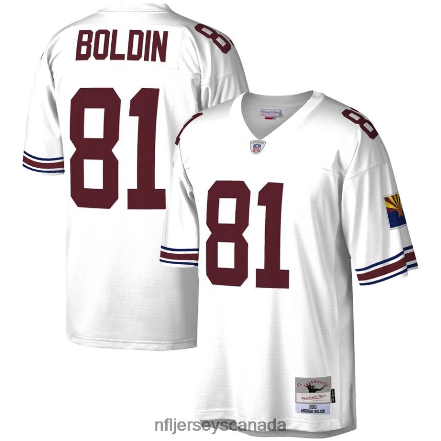 Men Arizona Cardinals Anquan Boldin Mitchell  Ness White 2003 Legacy Replica Jersey Clothing NFL TBXFR65539