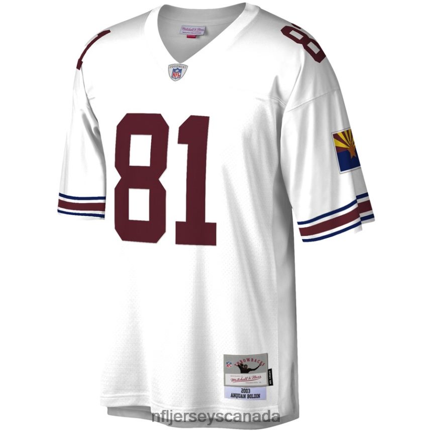 Men Arizona Cardinals Anquan Boldin Mitchell  Ness White 2003 Legacy Replica Jersey Clothing NFL TBXFR65539