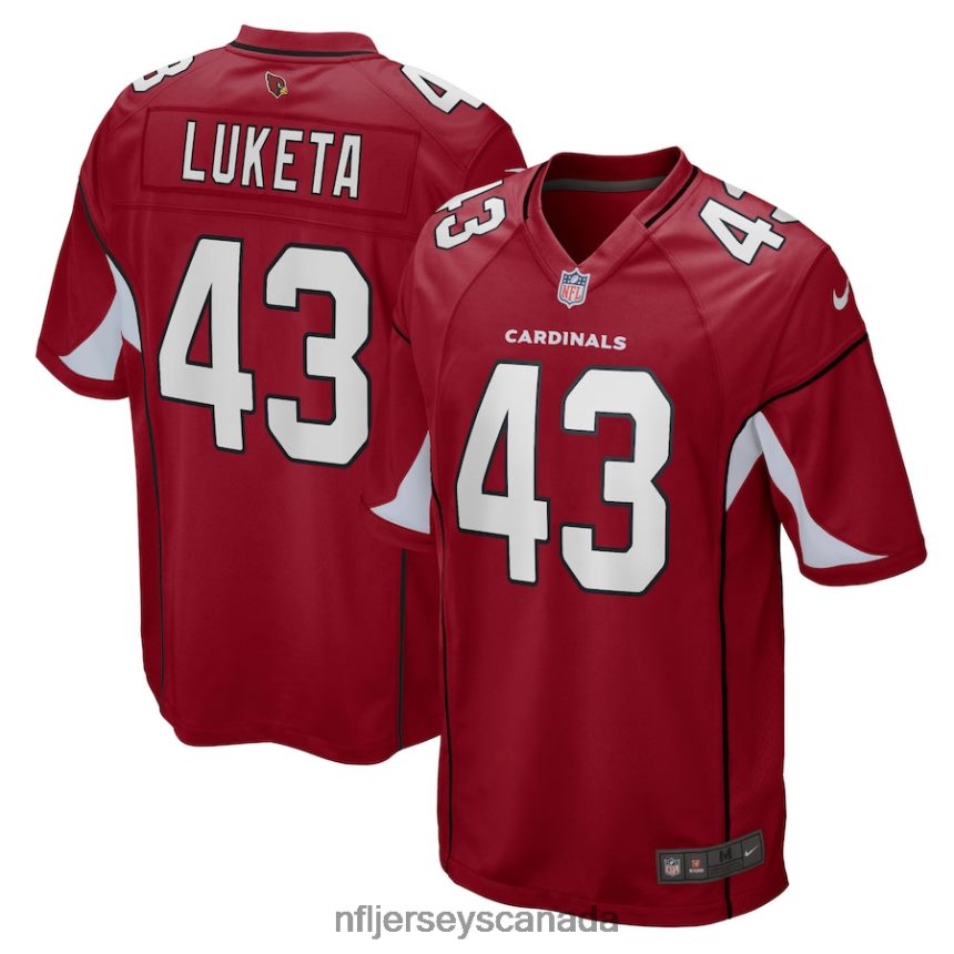 Men Arizona Cardinals Jesse Luketa Nike Cardinal Game Player Jersey Clothing NFL TBXFR64525