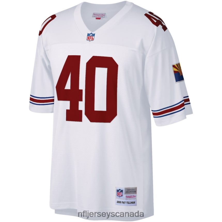 Men Arizona Cardinals Pat Tillman Mitchell  Ness White Legacy Replica Jersey Clothing NFL TBXFR63440