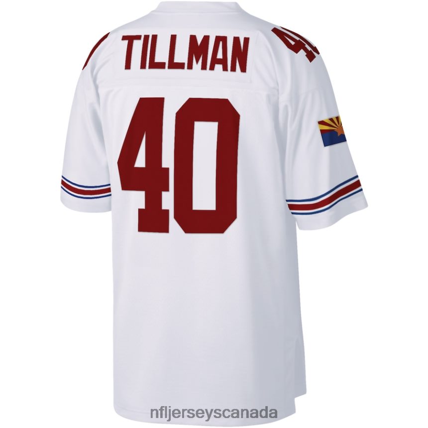 Men Arizona Cardinals Pat Tillman Mitchell  Ness White Legacy Replica Jersey Clothing NFL TBXFR63440