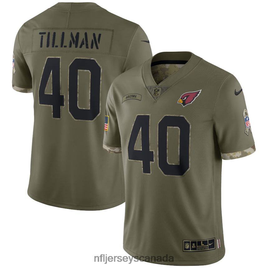 Men Arizona Cardinals Pat Tillman Nike Olive 2022 Salute To Service Retired Player Limited Jersey Clothing NFL TBXFR61889