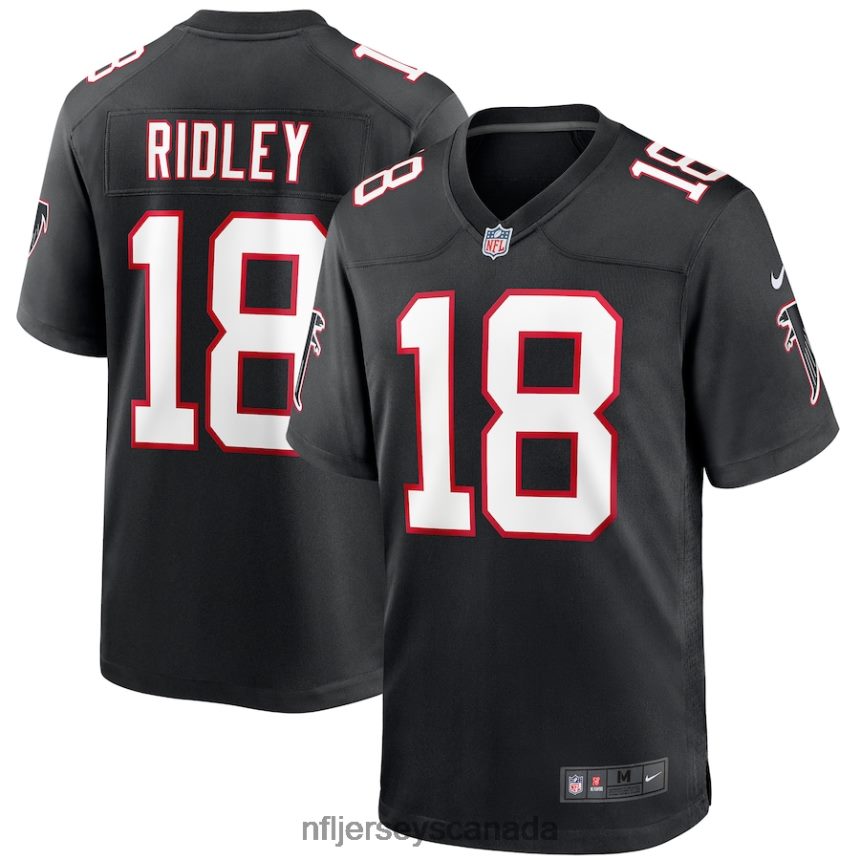 Men Atlanta Falcons Calvin Ridley Nike Black Throwback Game Jersey Clothing NFL TBXFR61629