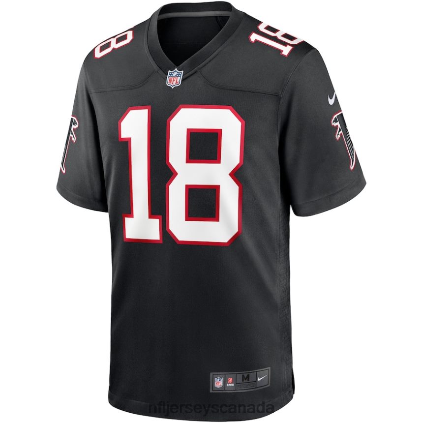 Men Atlanta Falcons Calvin Ridley Nike Black Throwback Game Jersey Clothing NFL TBXFR61629