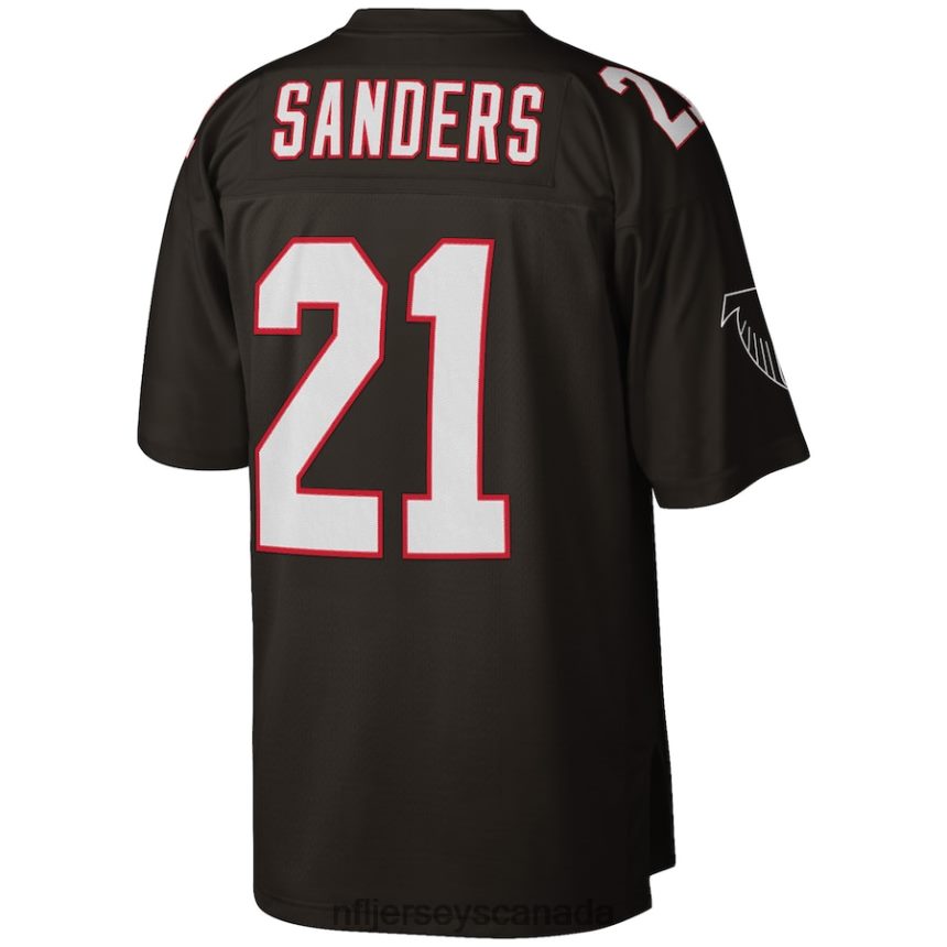 Men Atlanta Falcons Deion Sanders Mitchell  Ness Black Big  Tall 1992 Retired Player Replica Jersey Clothing NFL TBXFR62362