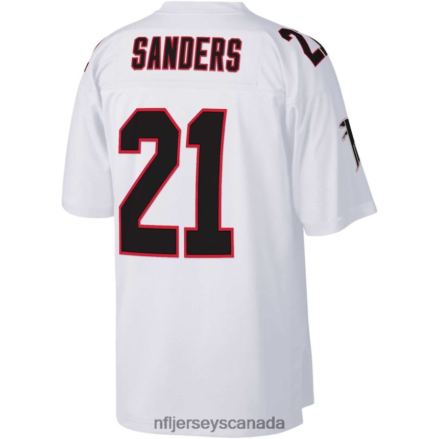Men Atlanta Falcons Deion Sanders Mitchell  Ness White Big  Tall 1992 Retired Player Replica Jersey Clothing NFL TBXFR6974