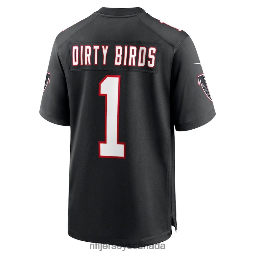 Men Atlanta Falcons Dirty Birds Nike Black Throwback Game Jersey Clothing NFL TBXFR62532
