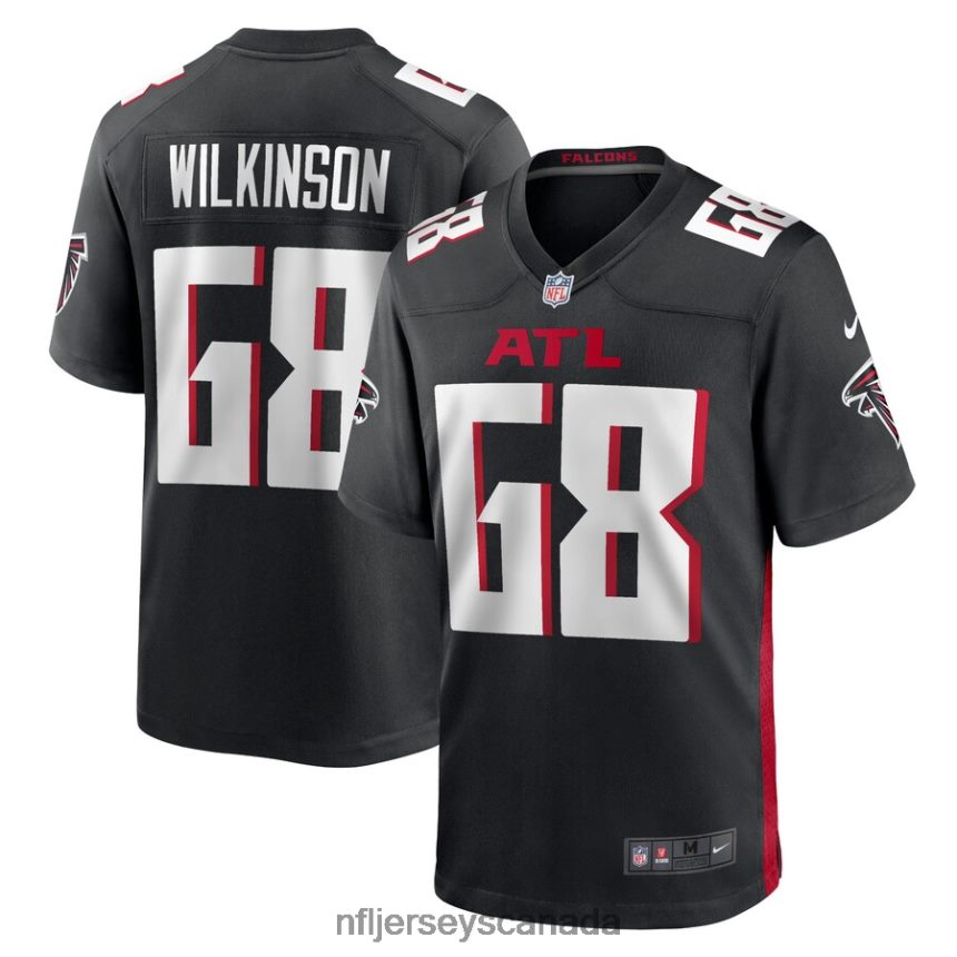 Men Atlanta Falcons Elijah Wilkinson Nike Black Game Jersey Clothing NFL TBXFR65880