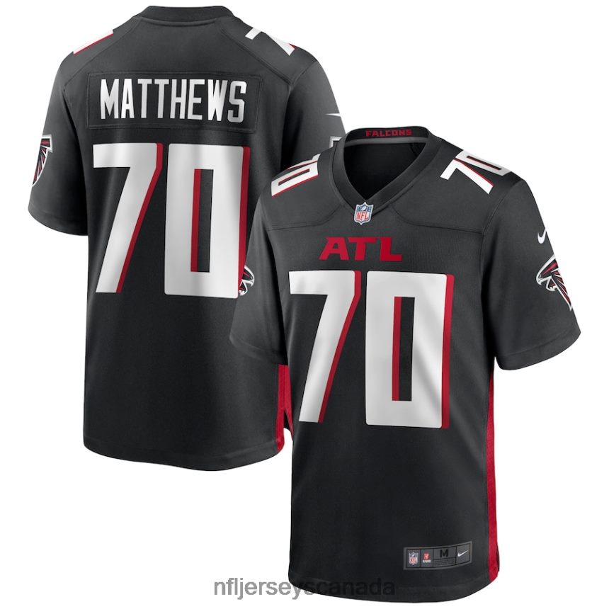 Men Atlanta Falcons Jake Matthews Nike Black Game Jersey Clothing NFL TBXFR62876