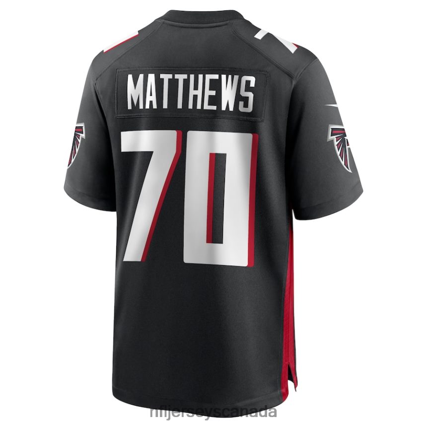 Men Atlanta Falcons Jake Matthews Nike Black Game Jersey Clothing NFL TBXFR62876