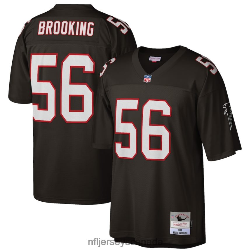 Men Atlanta Falcons Keith Brooking Mitchell  Ness Black Retired Player Legacy Replica Jersey Clothing NFL TBXFR65541
